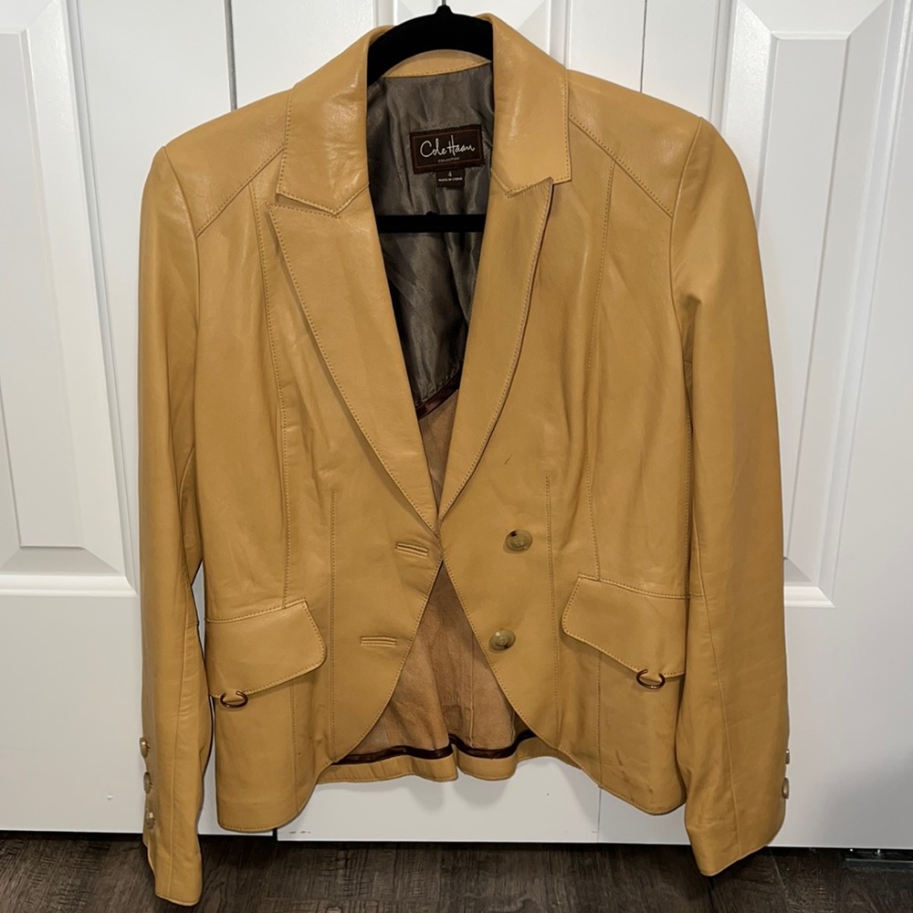 Cole Haan lamb skin asymmetrical blazer - Size 4